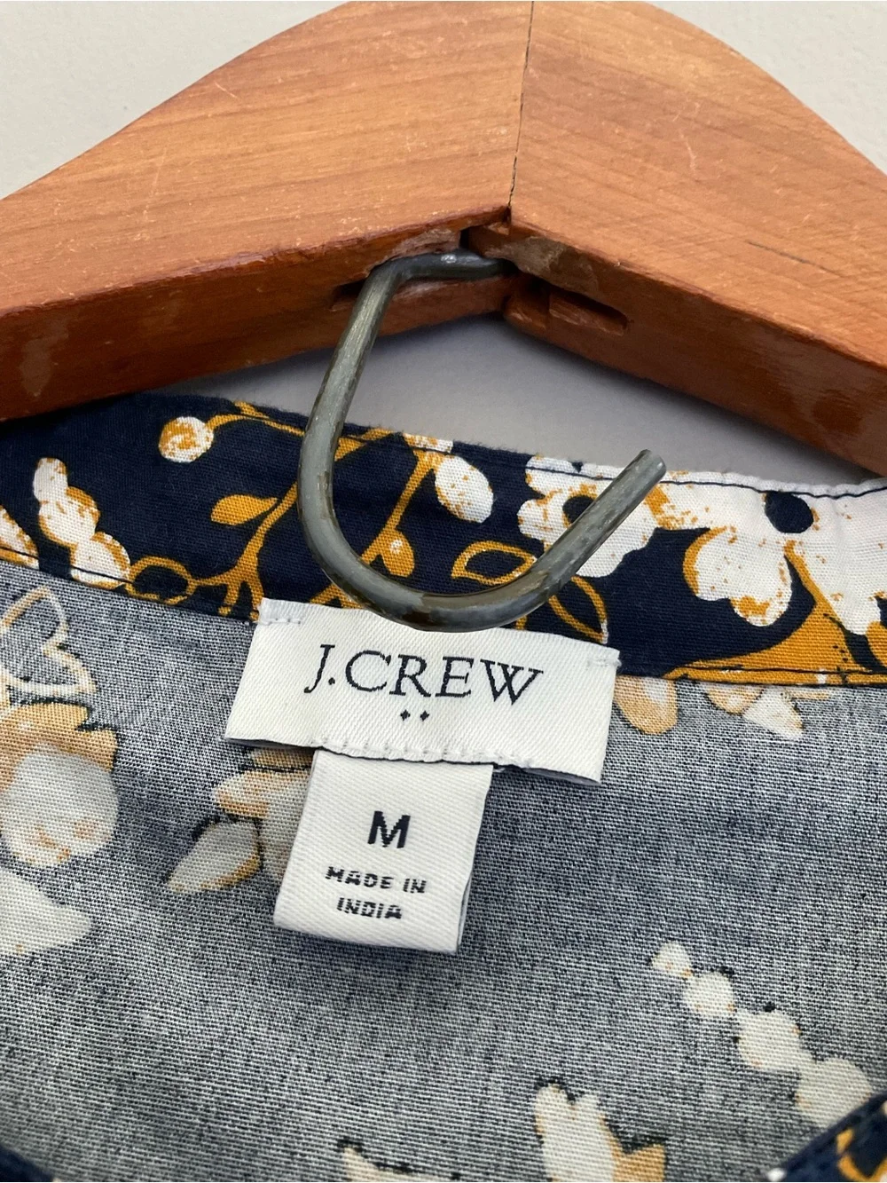 J. Crew, Navy Blue & Gold, Floral, Blouse